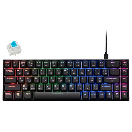 Клавиатура игровая 2E GAMING KG380 RGB 68key Gateron Blue Switch BT/USB Black Ukr
