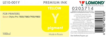 Чернила R270/L800 LOMOND LE10-001Y Yellow / Желтый 100ml Пигментные