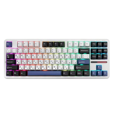 Клавиатура Aula F87 white-black-blue