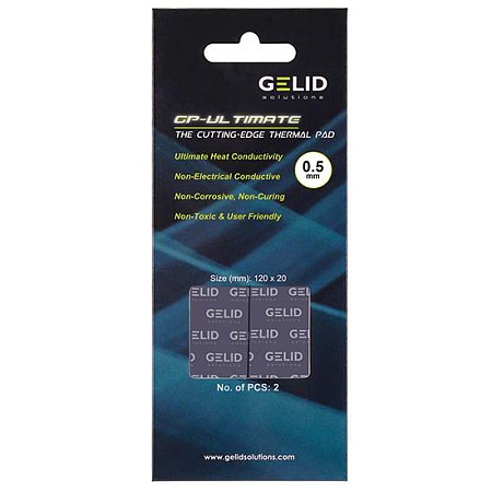 Термопрокладка Gelid GP-Ultimate 120x20x0.5mm 3.2g/cm3 (2шт/уп)