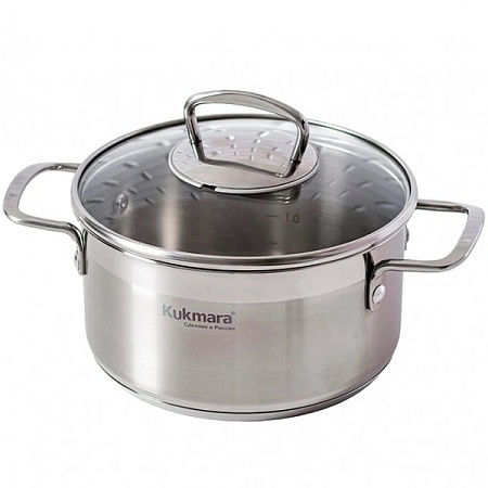 Кастрюля KUKMARA со стеклянной крышкой ORN-CA2518G