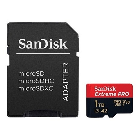 SanDisk Extreme PRO microSDXC 1TB + SD Adapter + 2 years RescuePRO Deluxe up to 200MB/s & 140MB/s Read/Write speeds A2 C10 V30 UHS-I U3
