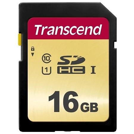 Карта памяти SD 16GB Class 10 V30 U1 Transcend TS16GSDC500S Карта памяти SD 16GB Class 10 V30 U1 Transcend TS16GSDC500S