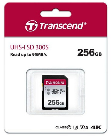 Карта памяти SD 256GB Transcend TS256GSDC300S
