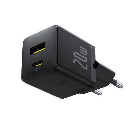 Адаптер питания Baseus Palm C+U 20W EU Black (P10111608113-01)