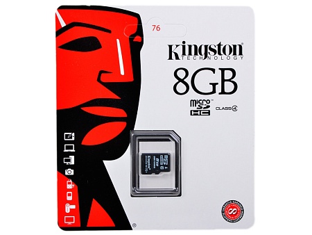 Карта памяти MicroSD 8GB Kingston SDC4/8GBSP
