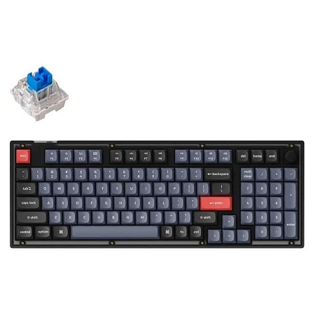 Клавиатура Keychron V5-C2 Frosted Black Knob Blue Switch RGB Hot-Swap Keychron K pro Mechanical