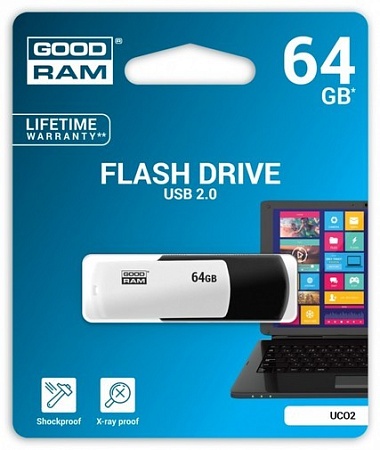 USB флешка 64Gb GOODRAM UCO2-0640KWR11 BLACK/WHITE