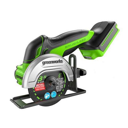 Углошлифовальная машина Greenworks 24V бесщеточная 76 мм без АКБ и ЗУ