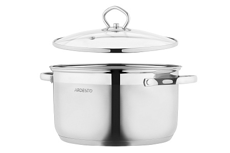Кастрюля Ardesto Gemini Bari, стеклянная крышка, 4.2 л, нержавеющая сталь AR1942SS Кастрюля Ardesto Gemini Bari, стеклянная крышка, 4.2 л, нержавеющая сталь AR1942SS