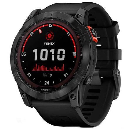 Часы Garmin Fenix 7X Solar темносерый с черным силиконом 010-02541-01
