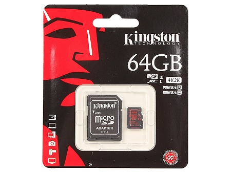 Карта памяти MicroSD Kingston SDCA3/64GB
