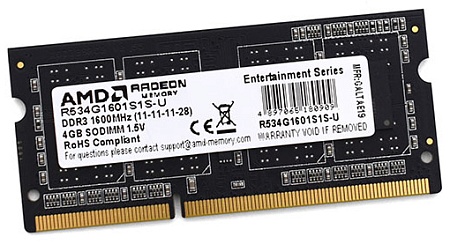 Оперативная память 4 GB AMD Radeon R5 Entertainment R534G1601S1S-U