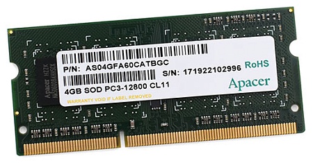 Оперативная память для ноутбука 4 GB Apacer DS.04G2K.KAM