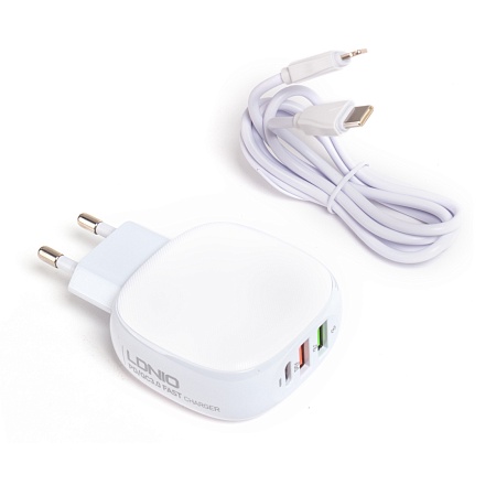 Универсальное зарядное устройство LDNIO A3510Q 2*USB A/1*USB Type C Белый Универсальное зарядное устройство LDNIO A3510Q 2*USB A/1*USB Type C Белый