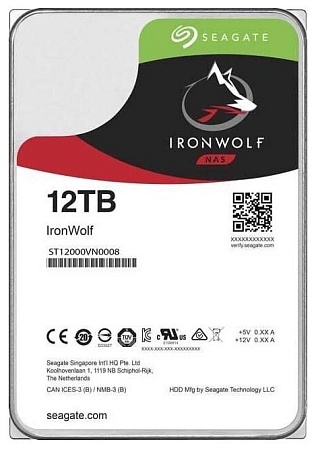 Жесткий диск для NAS систем 12Tb Seagate IronWolf ST12000VN0008