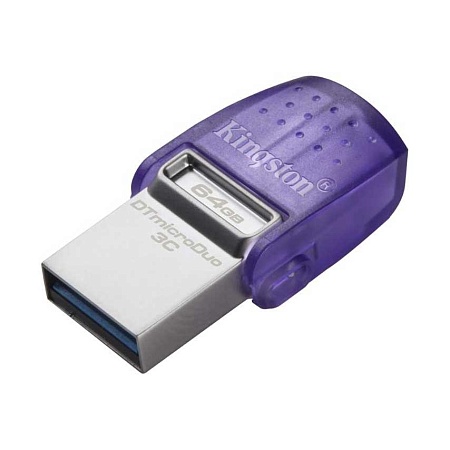 USB flash Kingston 64Gb USB3.2+Type-C Data Traveler MicroDuo 3C (Metal)