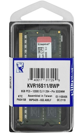 Оперативная память для ноутбука 8 GB Kingston KVR16S11/8WP Оперативная память для ноутбука 8 GB Kingston KVR16S11/8WP