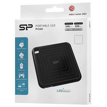 Внешний SSD диск 1 TB Silicon Power PC60 SP010TBPSDPC60CK black