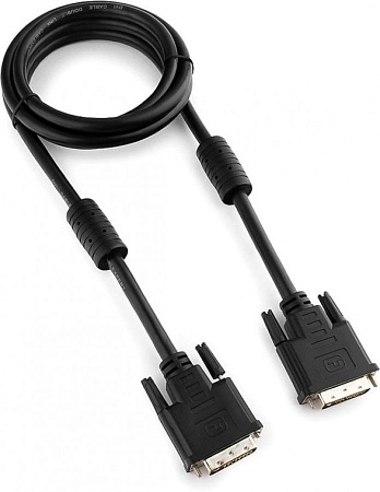 Кабель DVI-D single link Cablexpert CC-DVI-BK-6, 19M/19M, 1.8м, черный, экран, ферритовые кольца, пакет