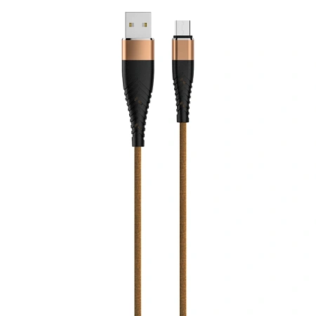 Кабель OLMIO SOLID, USB 2.0 - Type-C, 1.2м, 2.1A, усиленный, цвет капучино