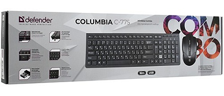 Клавиатура + мышь Defender COLUMBIA C-775 RU Black Клавиатура + мышь Defender COLUMBIA C-775 RU Black