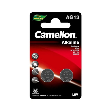 Батарейка CAMELION Alkaline AG13-BP2(0%Hg) 2шт. в блистере