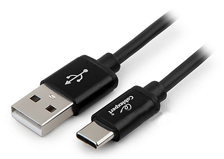 Кабель USB Type A-C Cablexpert CC-S-USBC01Bk-1M