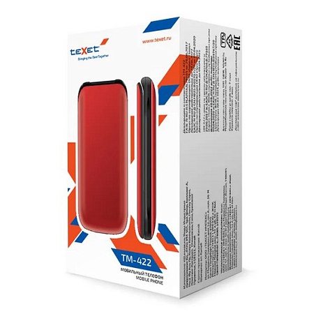 Мобильный телефон Texet TM-422 гранатовый