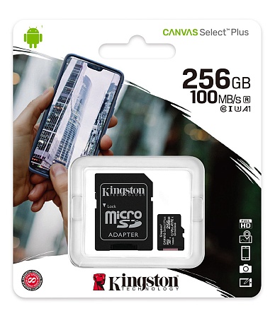 Карта памяти microSDXC 256GB Kingston Canvas Select Plus SDCS2/256GB
