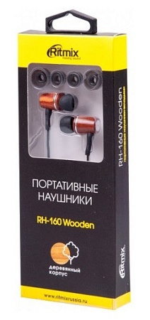 Наушники Ritmix RH-160 Wooden black