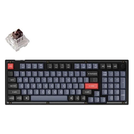 Клавиатура Keychron V5-C3 Frosted Black Knob Brown Switch RGB Hot-Swap Keychron K pro Mechanical