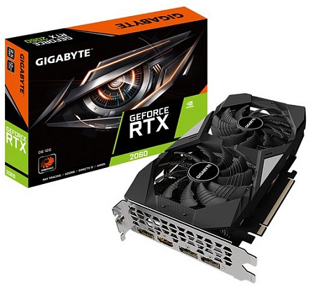Видеокарта 12Gb Gigabyte RTX2060 12G GV-N2060D6-12GD