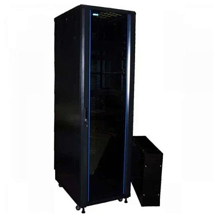 Шкаф 19" Business, 22U 600x800, черный, передняя дверь стекло, задняя дверь распашная металл