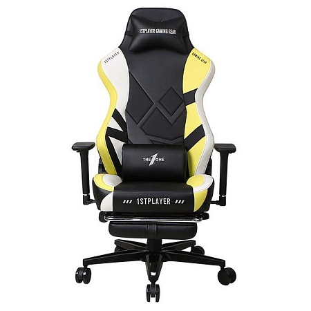 Игровое компьютерное кресло 1stPlayer Duke Black/White/Yellow