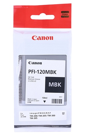 Картридж Canon PFI-120MBK Струйный матовый черный 130 мл Картридж Canon PFI-120MBK Струйный матовый черный 130 мл