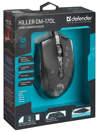 Компьютерная мышь игровая Defender Killer GM-170L