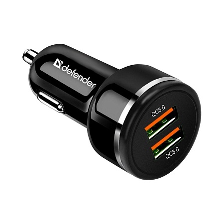 Автомобильное ЗУ Defender UCA-80 2xUSB QC3.0 черный