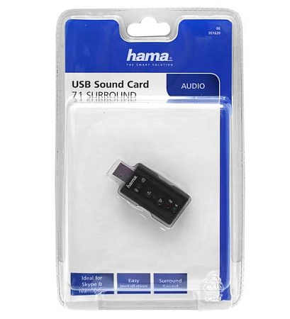 Звуковая карта Hama USB H-51620 black