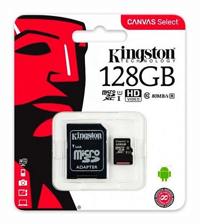 Карта памяти MicroSD 128GB Kingston SDCS/128GB