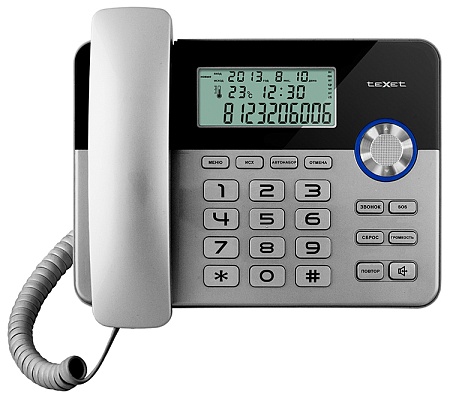 Телефон проводной Texet TX-259 Черный-Серебристый