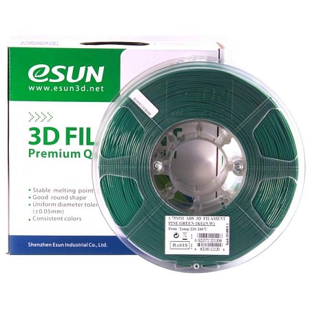3D ABS+ Пластик eSUN Pine Green/1.75mm/1kg/roll
