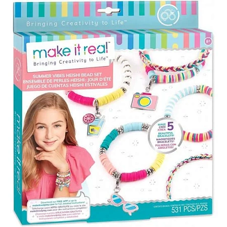 Набор для творчества Make It Real Создание браслетов Summer Vibes Heishi Bead Bracelets