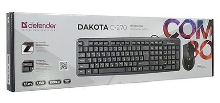 Клавиатура + мышка беспроводные Defender Dacota C270 black