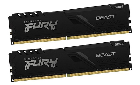 Оперативная память 16 GB kit Kingston Fury Beast KF437C19BBK2/16