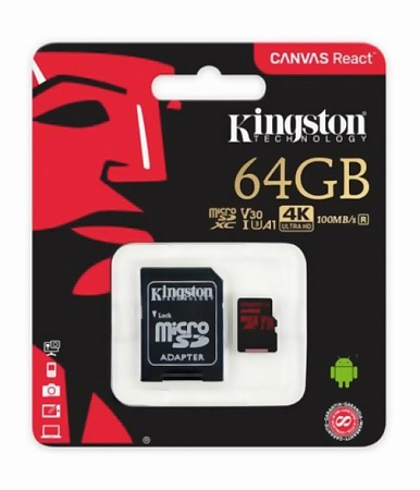 Карта памяти MicroSD 64GB Kingston SDCR/64GB
