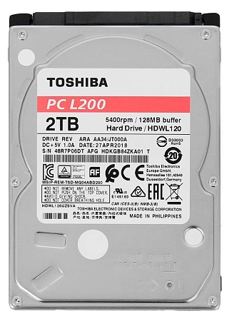 Жесткий диск 2TB TOSHIBA L200 HDWL120UZSVA