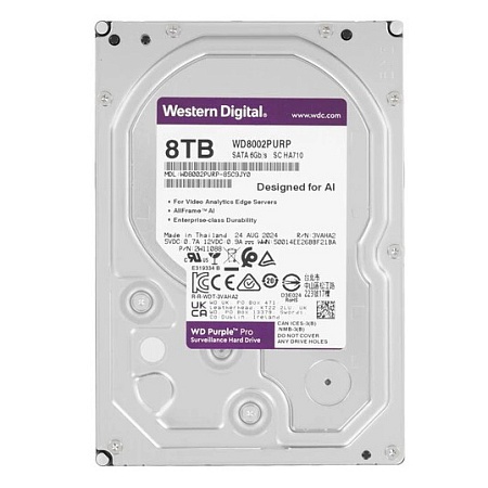 Жесткий диск 8000 GB Western Digital Purple Pro WD8002PURP