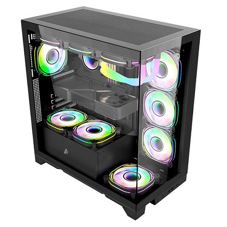 Корпус для ПК 1STPLAYER MIKU Mi8-BK-3FBR1FBC1 Black