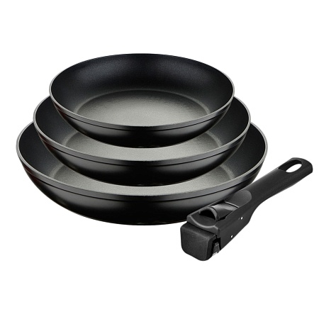 Набор посуды 3 предмета Bergner ClickandCook Black BG BG-35470-BK (18+20+24cm)